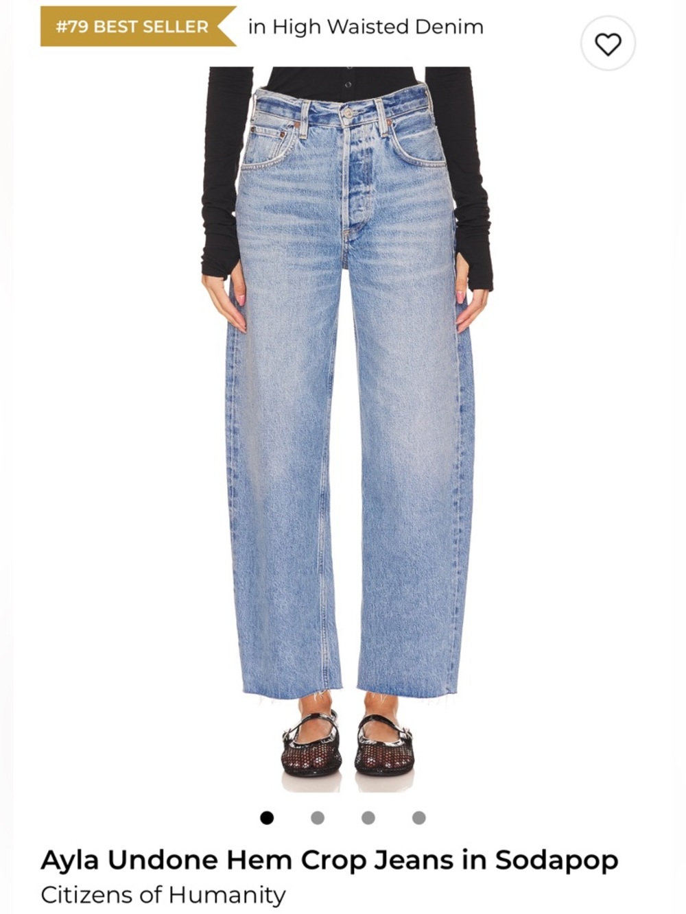 Citizens Of Humanity Ayla Undone Hem Crop Jeans in Sodapop Light Blue
